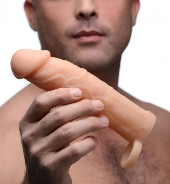 2 Inches Silicone Penis Extension Beige Size Matters Male Sex Toys