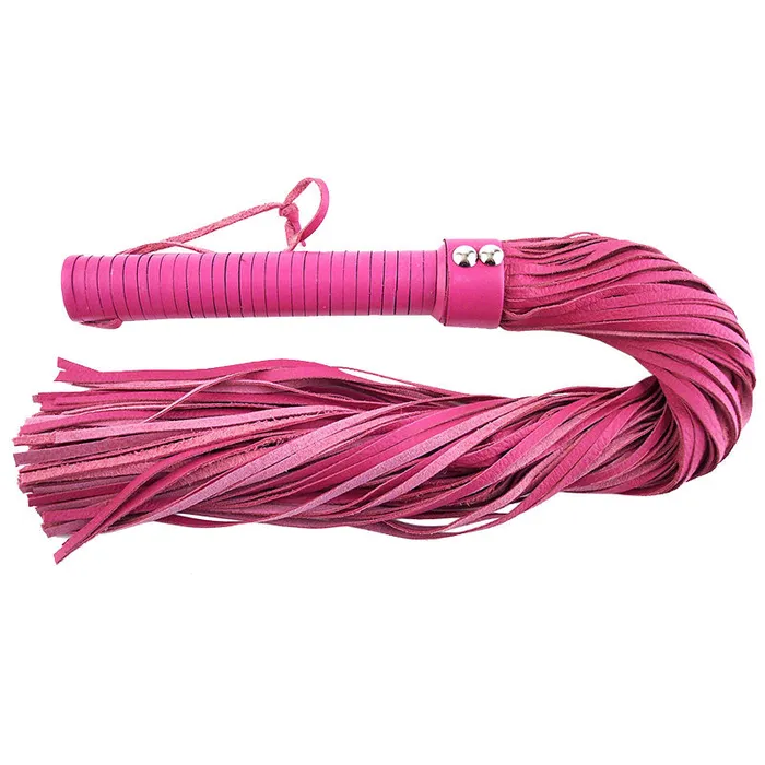 Pink Leather Flogger Rouge Garments Vibrators