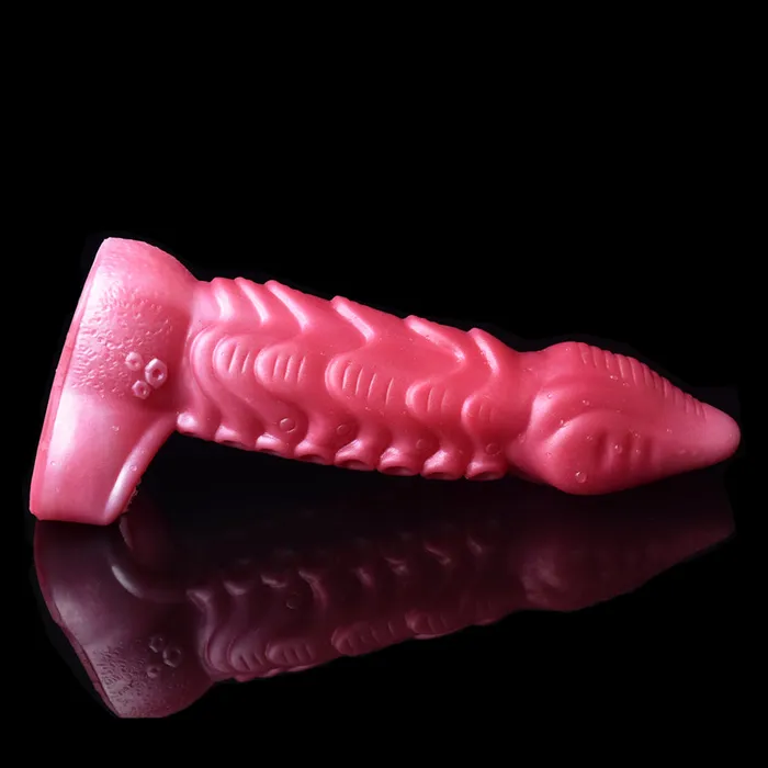 FAAK Male Sex Toys FAAK Red Dragon Fantasy Monster Silicone Penis Sleeve Cock Extender 304