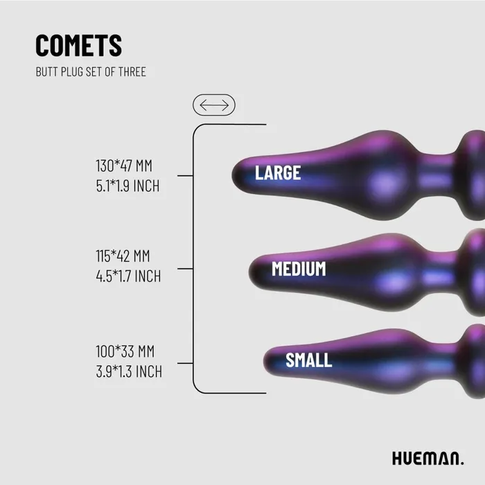 Anal EDC Wholesale Hueman Comets Butt Plug Set of 3 Anal EDC Wholesale Hueman Comets Butt Plug Set of 3