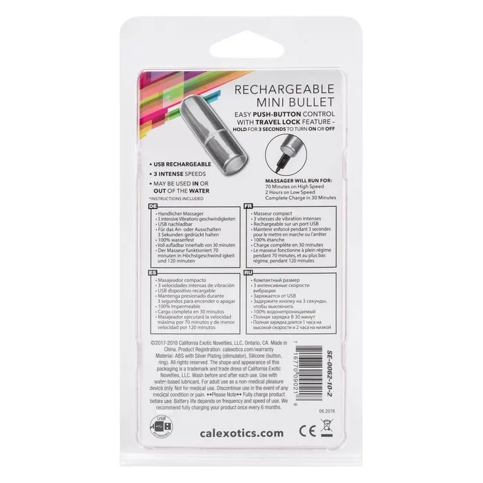 CalExotics Female Sex Toys Rechargeable Mini Bullet