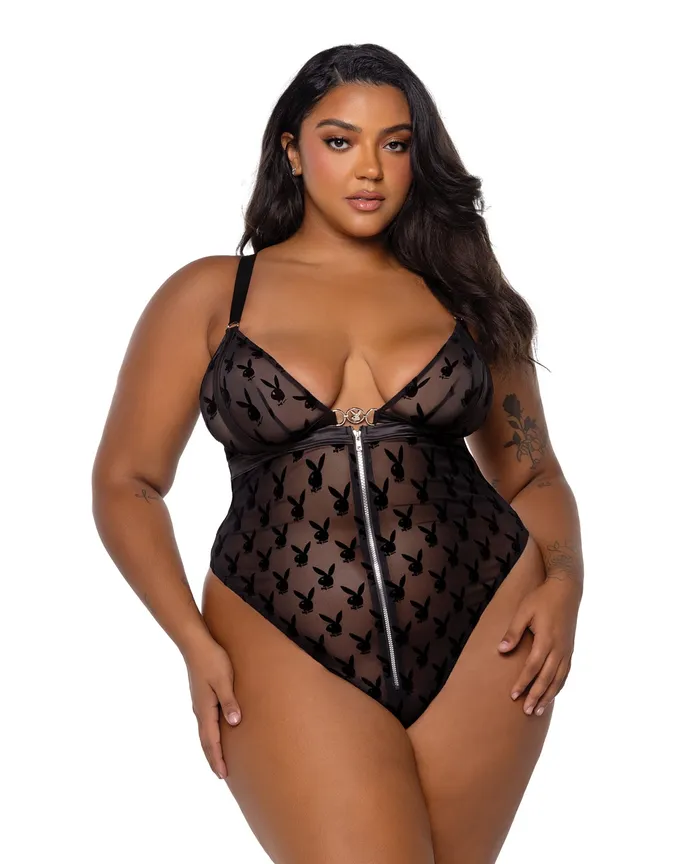 Roma Costume INC Vibrators Playboy Bunny Charm Teddy Black