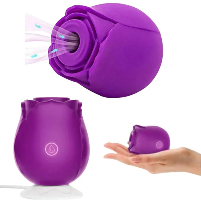 Spanksy Vibrators Rose Clit Suction Sucker Vibrator 10 Mode Sex Toy Purple Waterproof Rechargeable