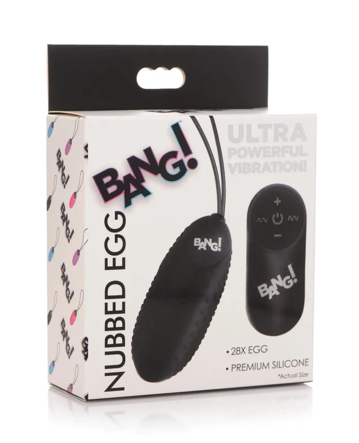 Xr LLC Anal Bang 28X Nubbed Silicone Egg wRemote Control Black