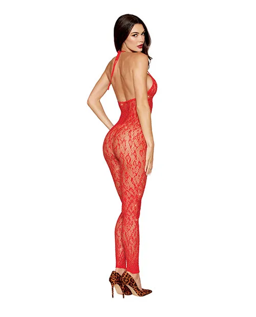 Bodystockings Playsuits Leopard Pattern Seamless Bodystocking wGold Details Dreamgirl