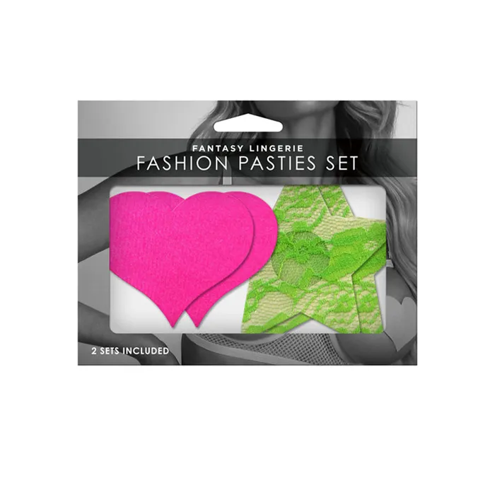Fantasy Lingerie Neon Pasties 2Pack Solid Neon Pink Heart Neon Green Lace Star Nipple Stickers Fantasy Lingerie Vibrators Fantasy Lingerie Neon Pasties 2Pack Solid Neon Pink Heart Neon Green Lace Star Nipple Stickers Fantasy Lingerie Vibrators