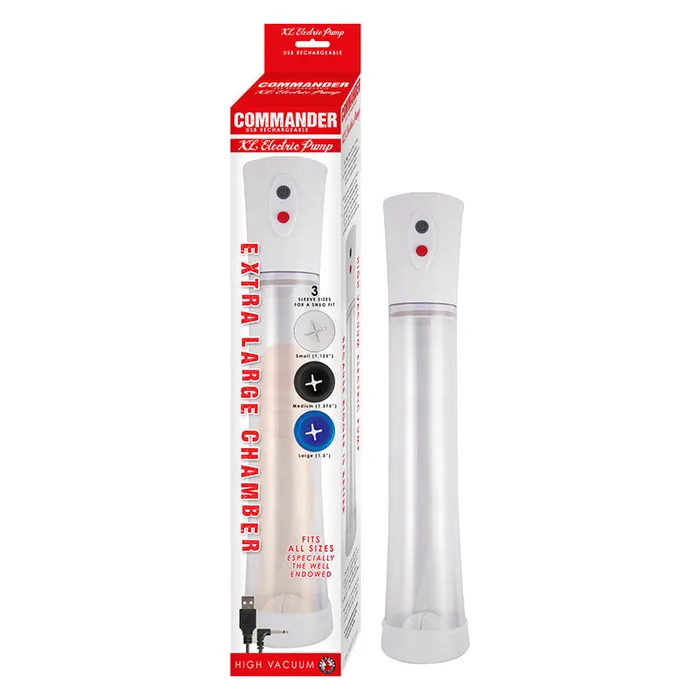 Male Sex Toys Nalpac Commander Extra Large Electric Pump White Penis Pump