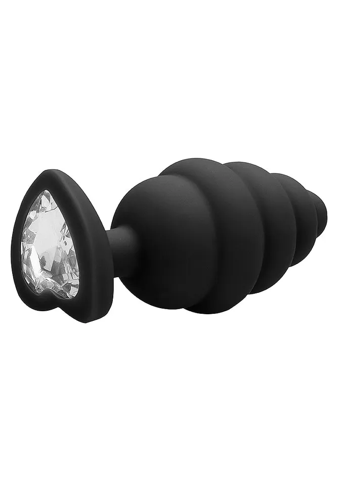 Ouch OUCH Extra Large Ribbed Diamond Heart Plug Anal