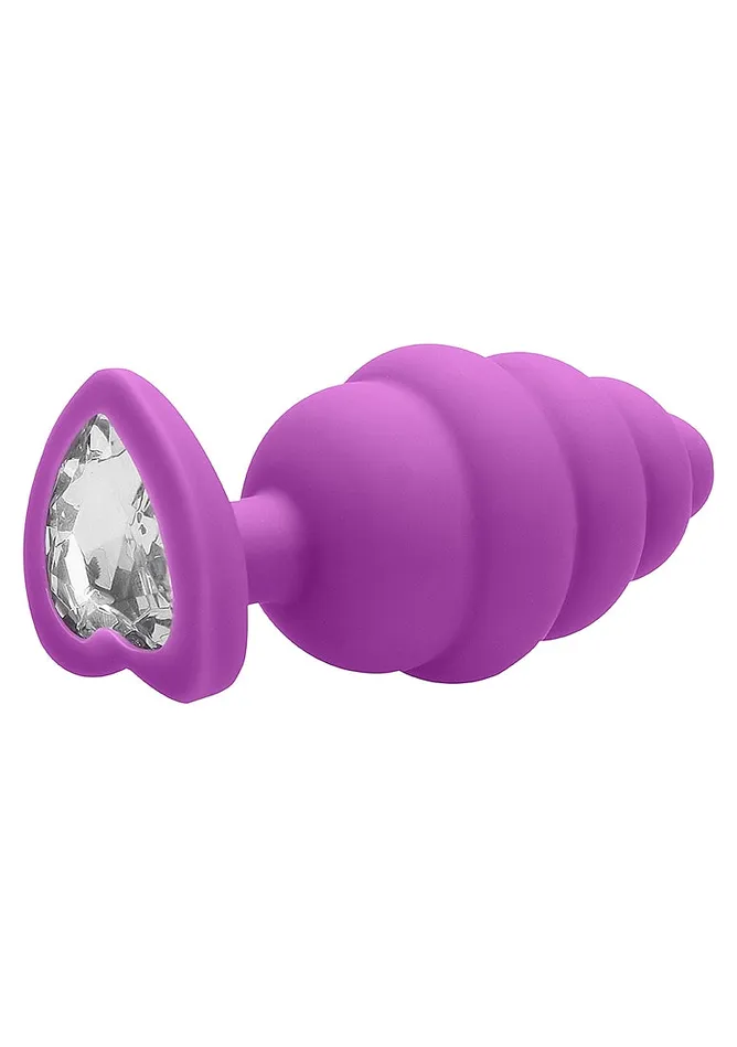 Ouch OUCH Extra Large Ribbed Diamond Heart Plug Anal