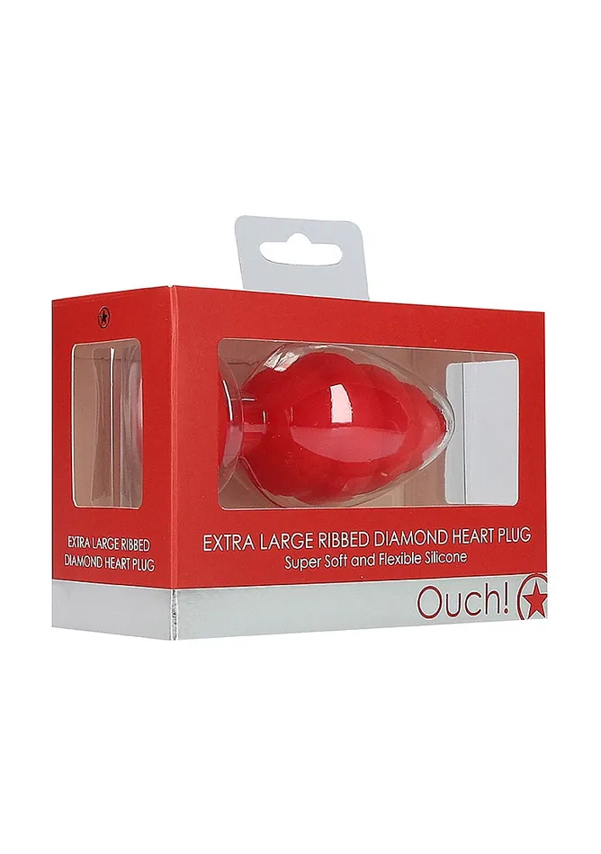 Ouch OUCH Extra Large Ribbed Diamond Heart Plug Anal