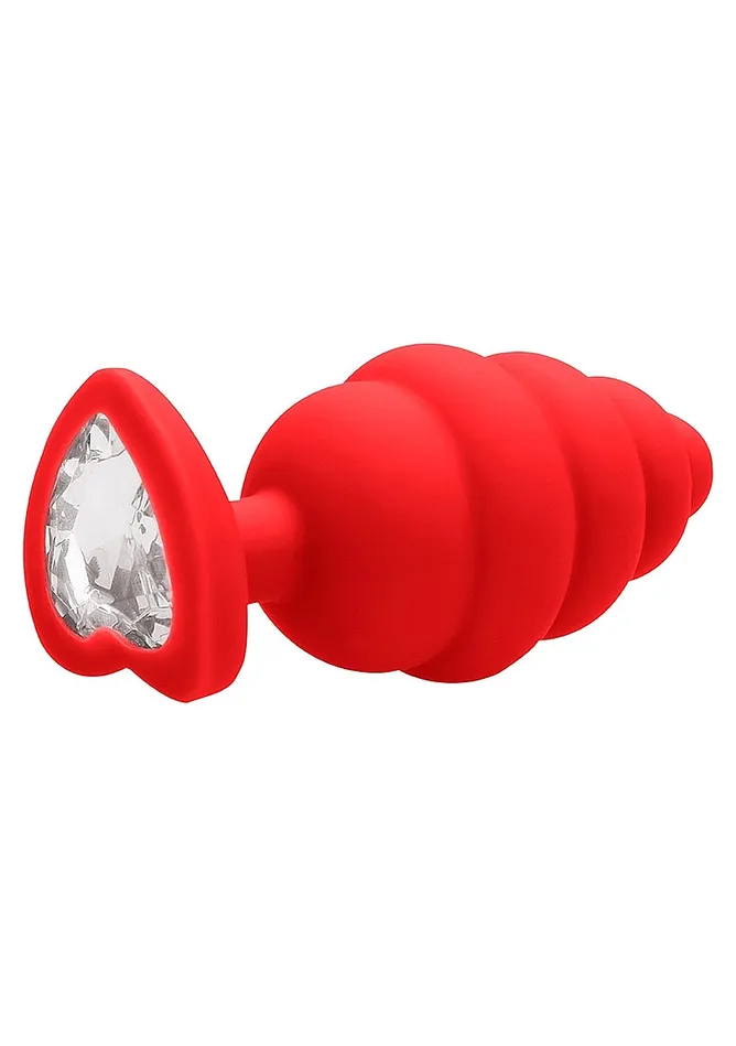 Ouch OUCH Extra Large Ribbed Diamond Heart Plug Anal