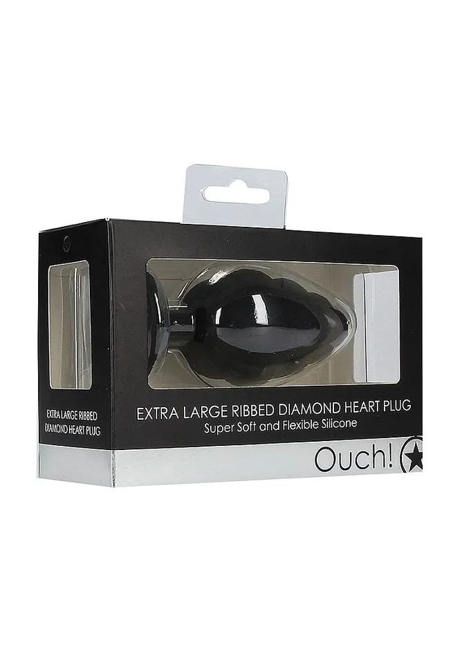 Ouch OUCH Extra Large Ribbed Diamond Heart Plug Anal