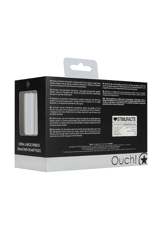 Ouch OUCH Extra Large Ribbed Diamond Heart Plug Anal