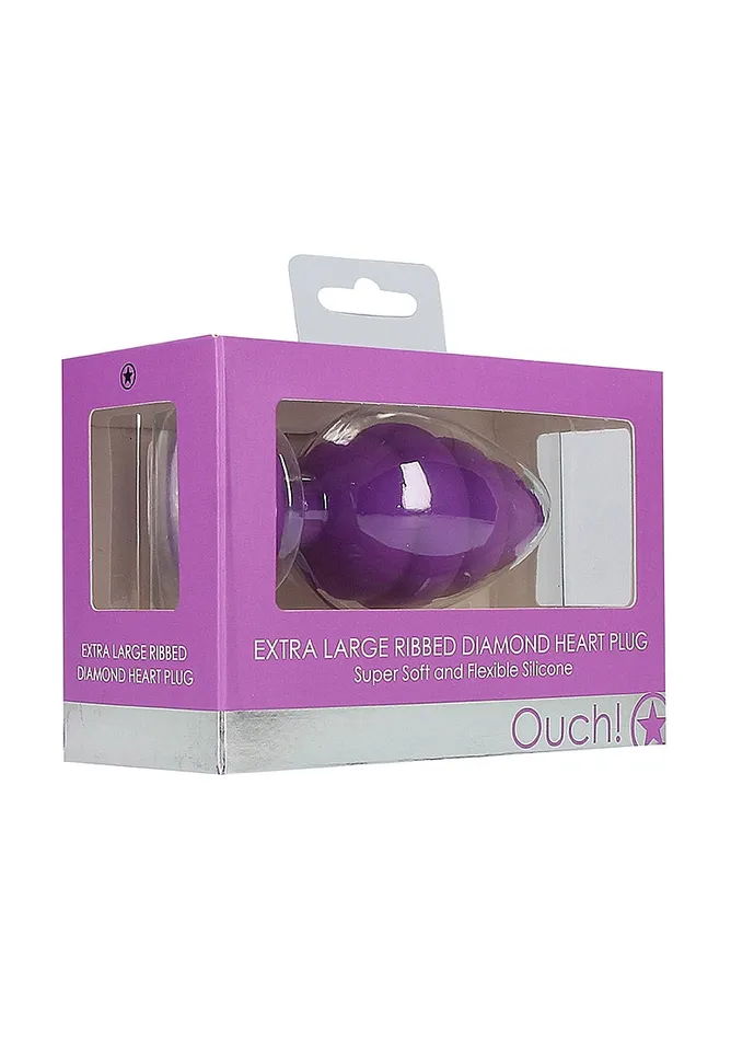 Ouch OUCH Extra Large Ribbed Diamond Heart Plug Anal