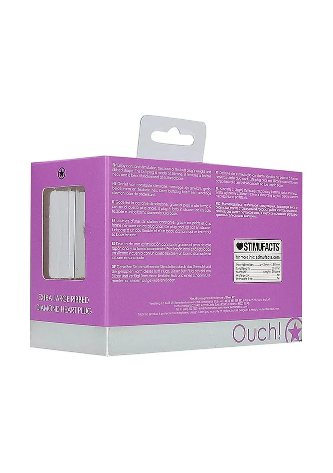 Ouch OUCH Extra Large Ribbed Diamond Heart Plug Anal
