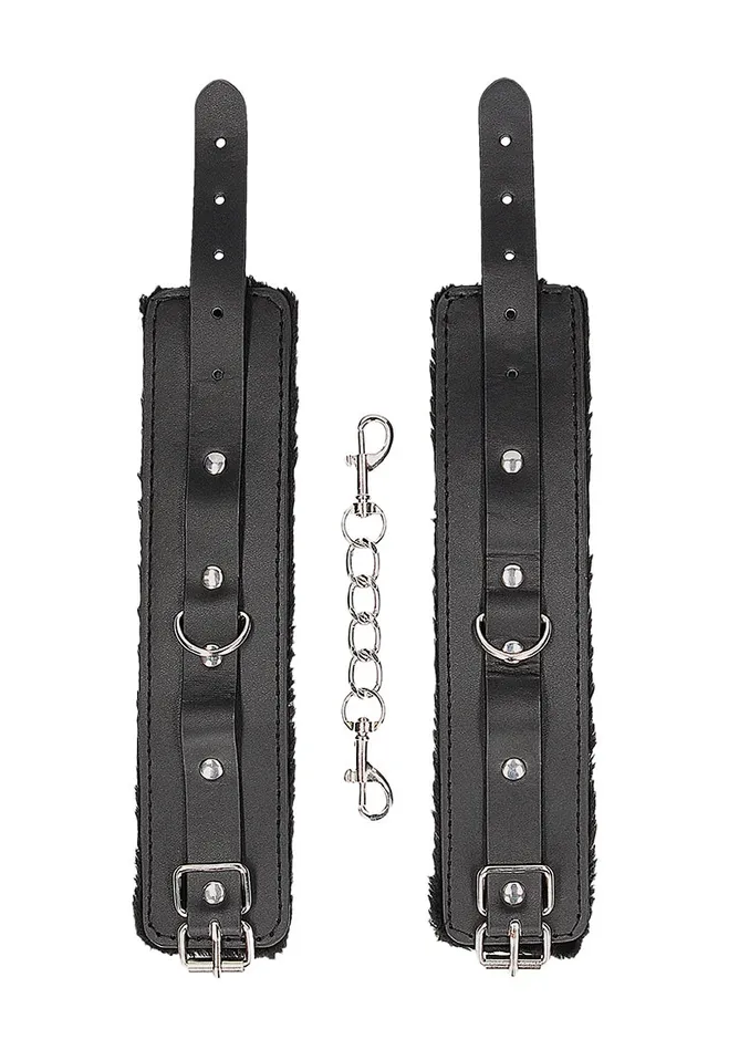 Plush Bonded Leather Hand Cuffs With Adjustable Straps Shots America Restraints