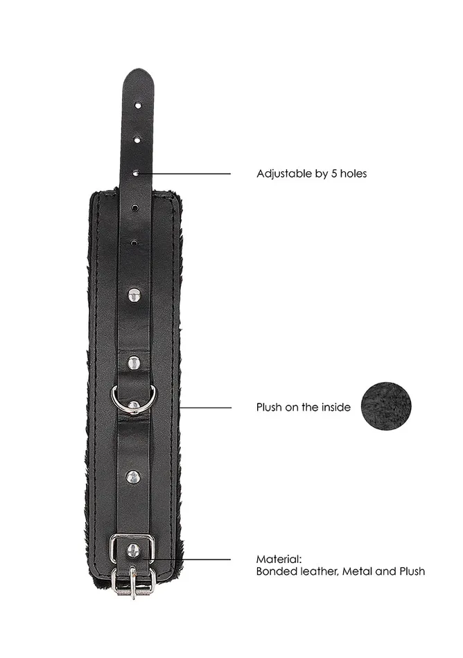 Plush Bonded Leather Hand Cuffs With Adjustable Straps Shots America Restraints