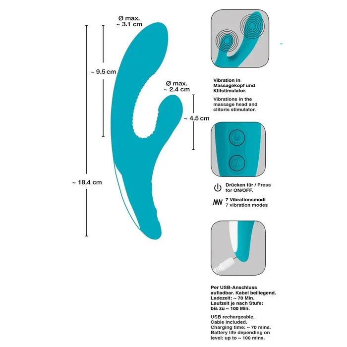 Javida Vibrators Javida Rechargeable Stimulating Rabbit