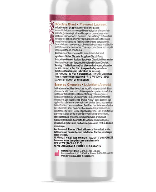 Swiss Navy Desire Chocolate Kiss Flavored Lubricant 2 oz Swiss Navy Vibrators