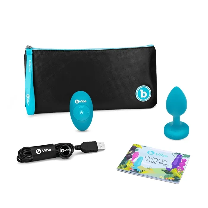 bVibe Anal VIBRATING JEWEL PLUG SM TEAL