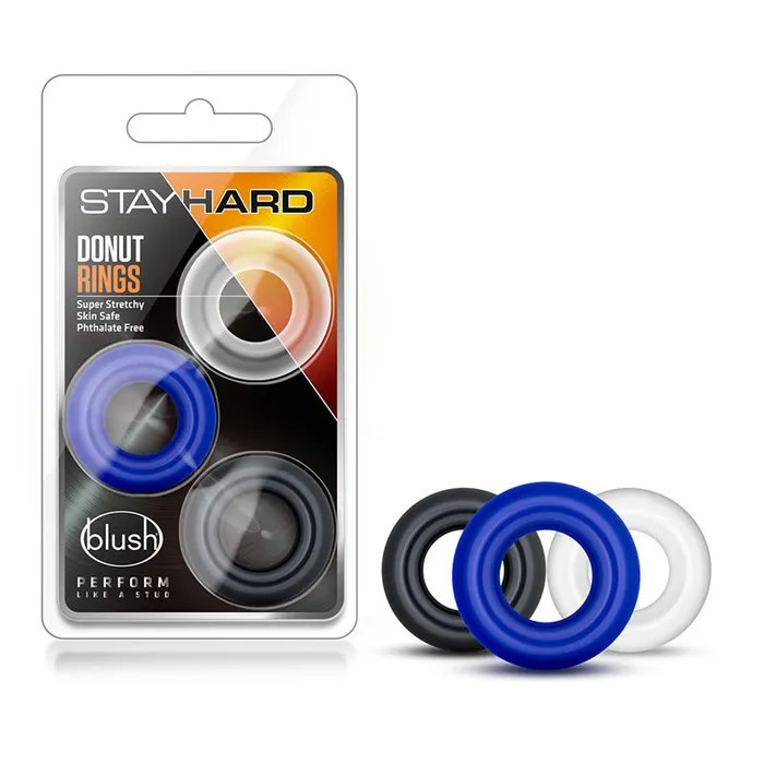 Blush Dildos Stay Hard Donut Rings Assorted 3
