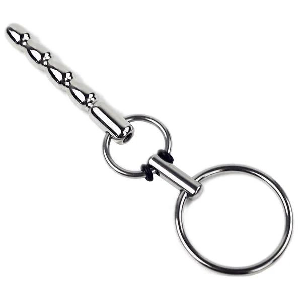 CHASTITY CAGE CO Male Sex Toys Beaded DualRing Hollow Urethral Sound