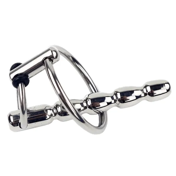 CHASTITY CAGE CO Male Sex Toys Beaded DualRing Hollow Urethral Sound
