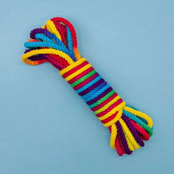 Couples Dame Products Emojibator Funfetti Rainbow Bondage Rope