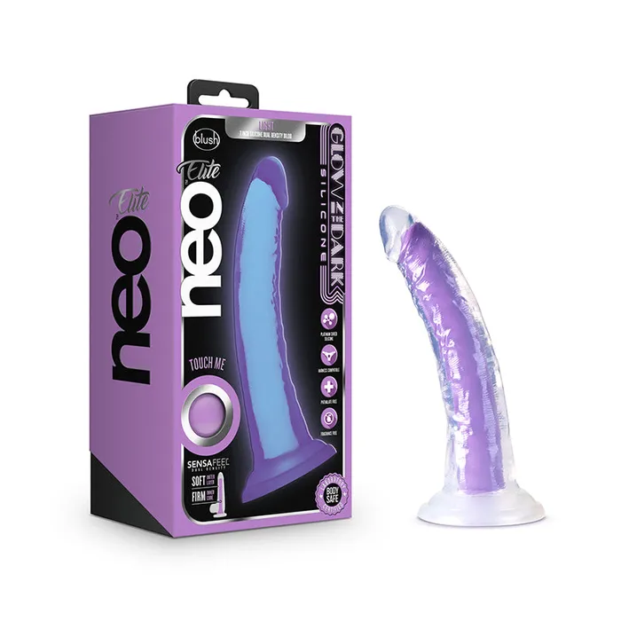Dildos Blush Neo Elite Light 7quot Dildo Neon Purple