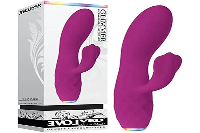 Evolved Novelties Female Sex Toys Evolved Novelties Glimmer Rechargeable Silicone GspotClitoral Stimulator Dual Motor With LightUp Base Evolved Novelties Female Sex Toys Evolved Novelties Glimmer Rechargeable Silicone GspotClitoral Stimulator Dual Motor With LightUp Base