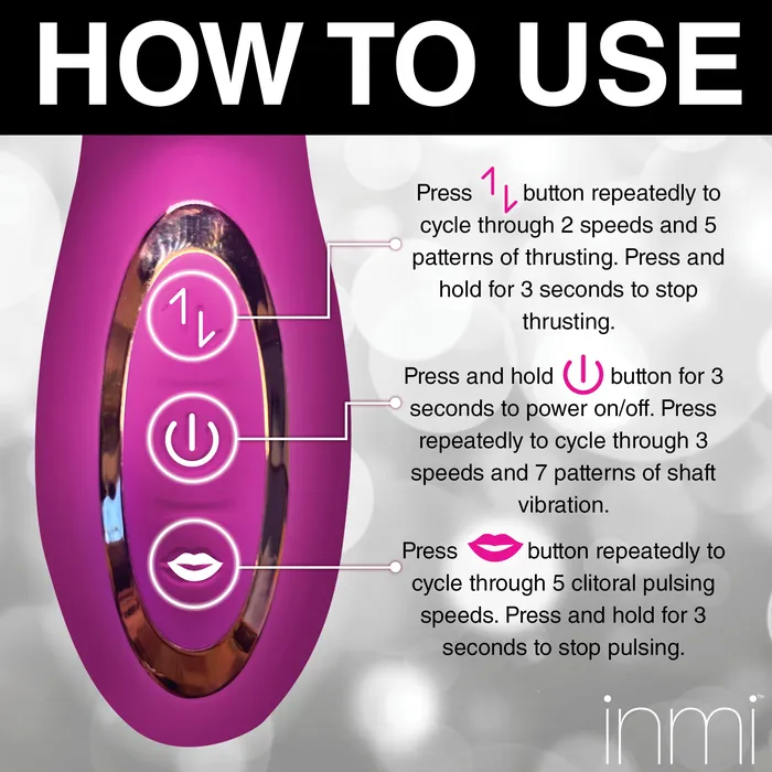 Female Sex Toys Inmi Bumping Bunny Thrusting Pulsing Silicone Rabbit Vibrator