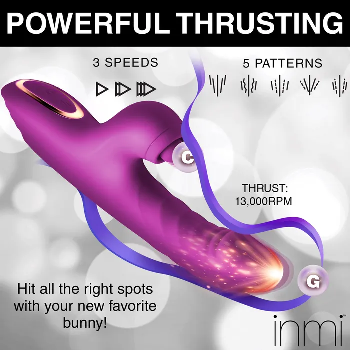 Female Sex Toys Inmi Bumping Bunny Thrusting Pulsing Silicone Rabbit Vibrator