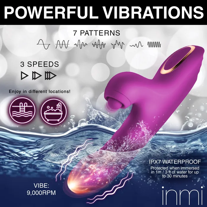 Female Sex Toys Inmi Bumping Bunny Thrusting Pulsing Silicone Rabbit Vibrator