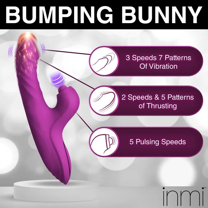 Female Sex Toys Inmi Bumping Bunny Thrusting Pulsing Silicone Rabbit Vibrator