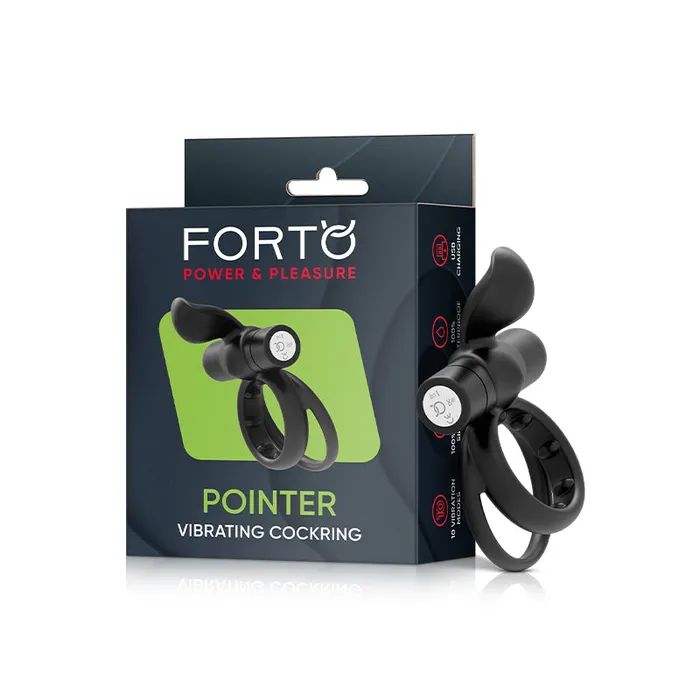 Female Sex Toys Vvole Forto Pointer Vibr Dual Cockring Blk