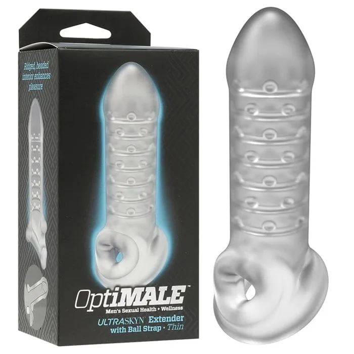 Male Sex Toys SD Variations OptiMALE Extender with Ball Strap Thin Frost