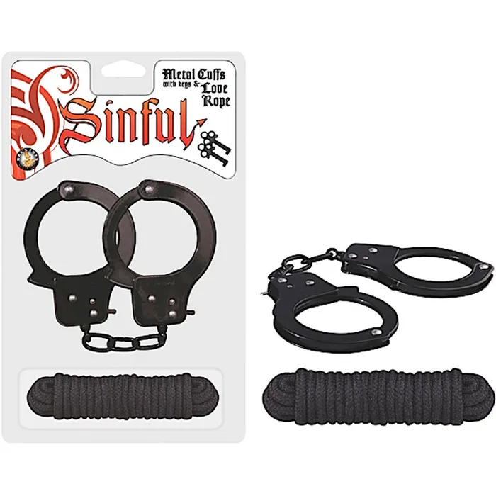 Nasstoys Anal Sinful Cuffs WKeys Love Rope Black
