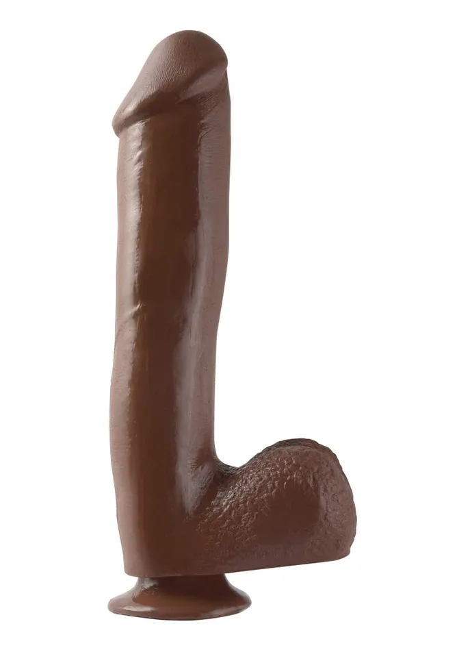 Pipedream Dildos Basix Rubber Works 10In Dong WSuction Cup Brown