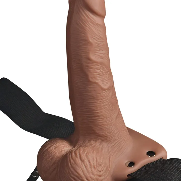 Pipedream Products Female Sex Toys Fetish Fantasy Series Vibrating 6 Inch Hollow Rechargeable StrapOn with Remote Vanilla