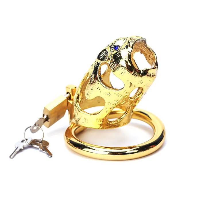 The Ox Gold Metal Chastity Cage 315 Inches Long CHASTITY CAGE CO Male Sex Toys The Ox Gold Metal Chastity Cage 315 Inches Long CHASTITY CAGE CO Male Sex Toys