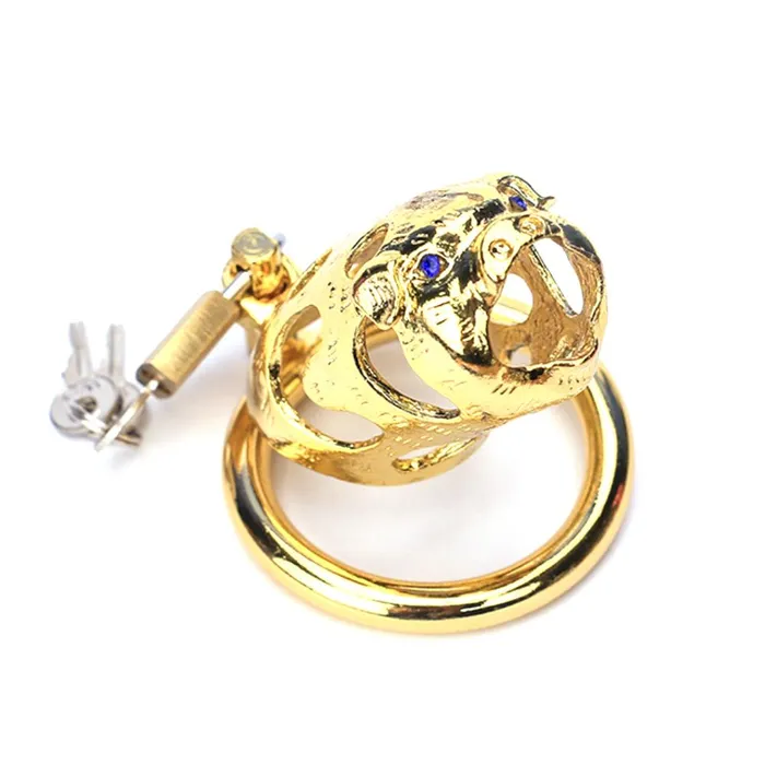 The Ox Gold Metal Chastity Cage 315 Inches Long CHASTITY CAGE CO Male Sex Toys