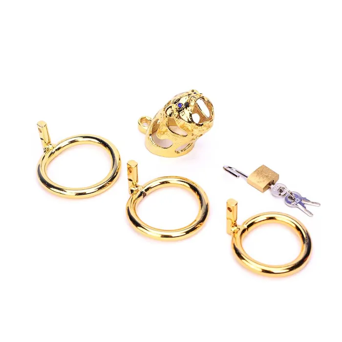 The Ox Gold Metal Chastity Cage 315 Inches Long CHASTITY CAGE CO Male Sex Toys