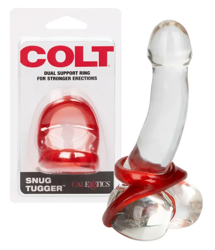 Colt SNUG TUGGER Cock and Ball Ring for Stronger Erections Red CalExotics Male Sex Toys Colt SNUG TUGGER Cock and Ball Ring for Stronger Erections Red CalExotics Male Sex Toys