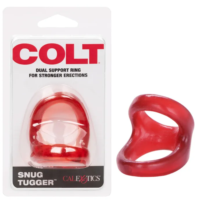Colt SNUG TUGGER Cock and Ball Ring for Stronger Erections Red CalExotics Male Sex Toys