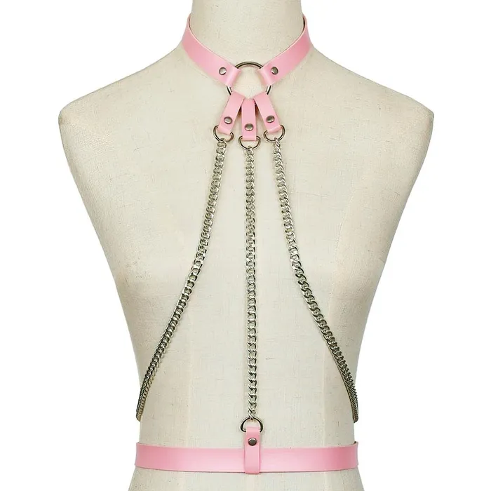 EVEs SECRETS Ladies Leather Straps Body Suspenders with Chains Fetish Style Body Harness Accessories Female Sex Toys
