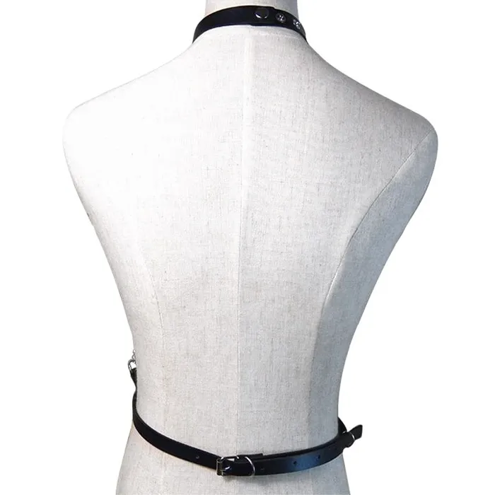 EVEs SECRETS Ladies Leather Straps Body Suspenders with Chains Fetish Style Body Harness Accessories Female Sex Toys