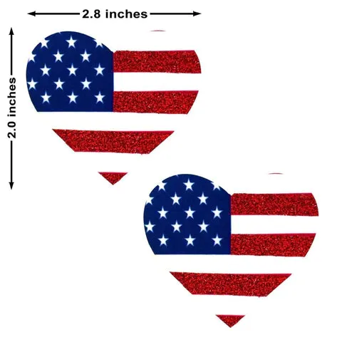 Female Sex Toys Neva Nude American Flag Heart Nipple Cover Pasties