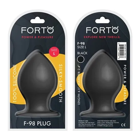 Forto F98 Cone Large Silicone Black Butt Plug Forto Anal