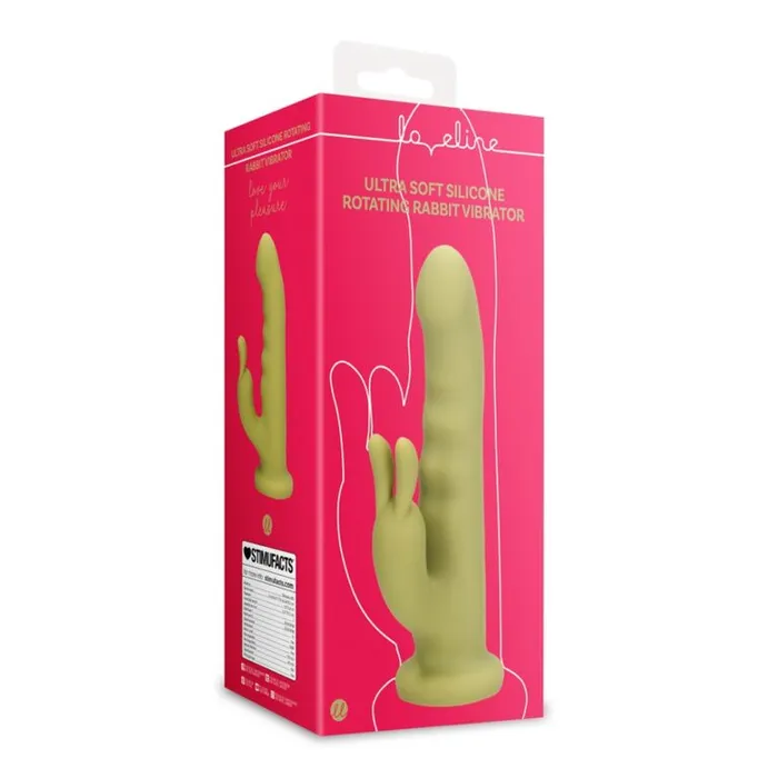 Loveline Female Sex Toys Ultra Soft Silicone 10Speed Rotating Rabbit Vibrator with Clitoral Stimulation by Loveline