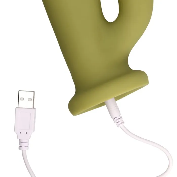 Loveline Female Sex Toys Ultra Soft Silicone 10Speed Rotating Rabbit Vibrator with Clitoral Stimulation by Loveline